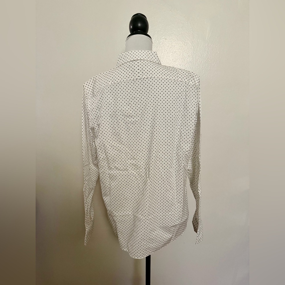 Lauren Ralph Lauren White Polka Dot Button Down Shirt - Picture 3 of 5